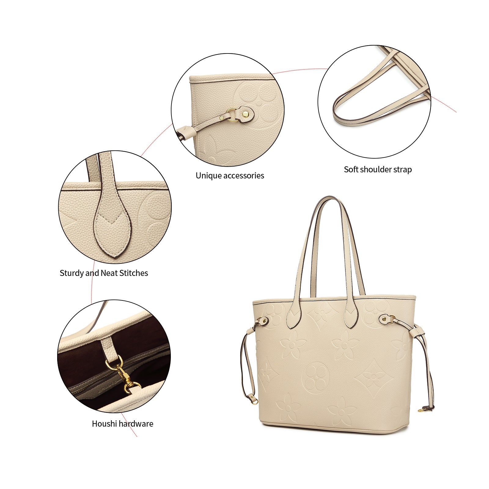 MilaKate Embossed Shoulder Handbags, Designer-Inspired Tote.