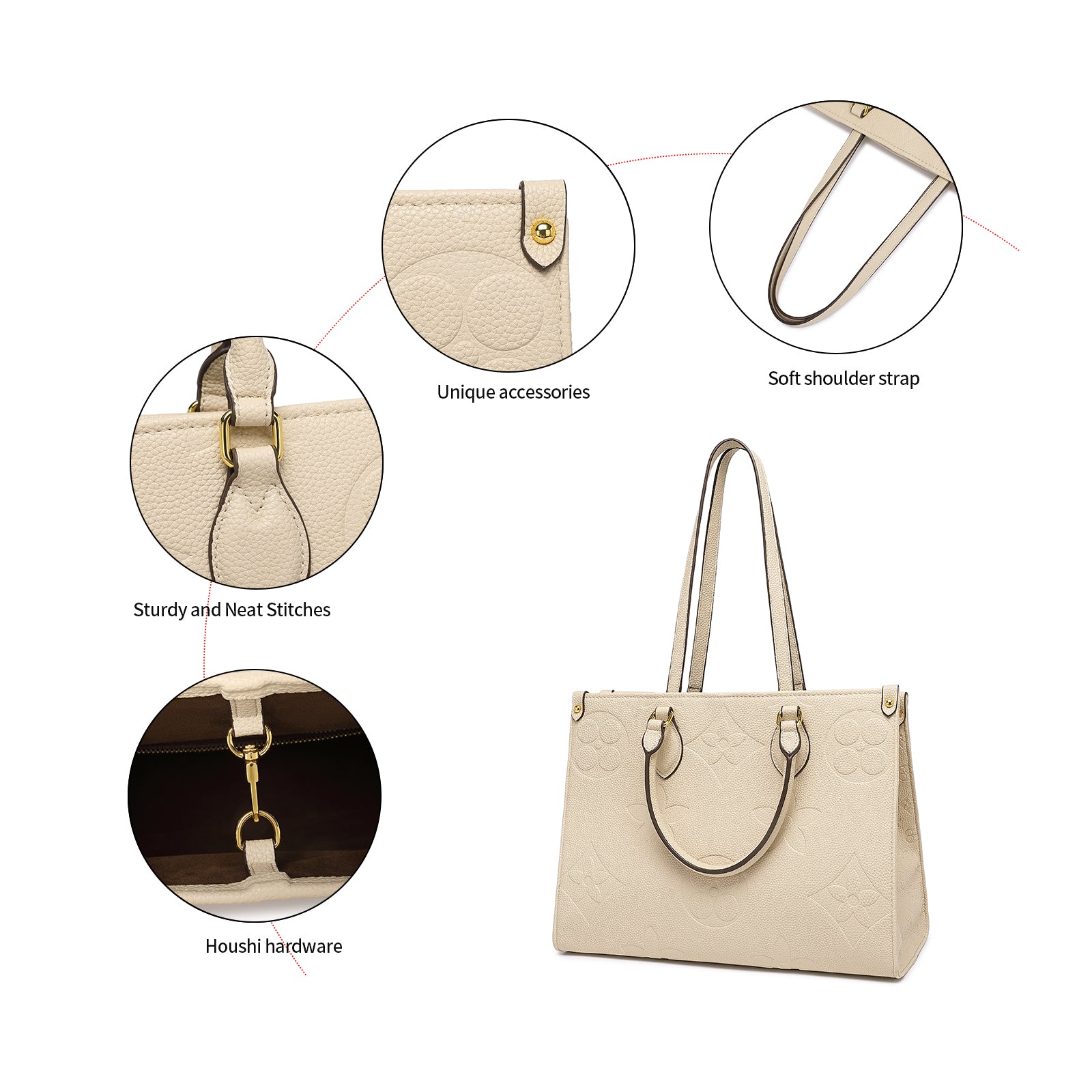 Mila Kate Top Handle Handbag for Women. Designer-Inspired Bag. BeigeColor.