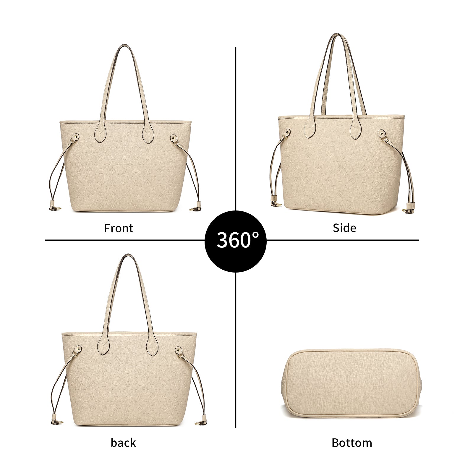 MilaKate Embossed Shoulder Handbag with Wallet, Designer-Inspired Tote.