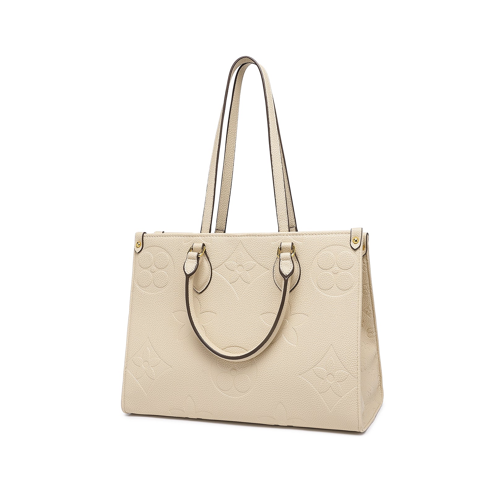 Mila Kate Top Handle Handbag for Women. Designer-Inspired Bag. BeigeColor.